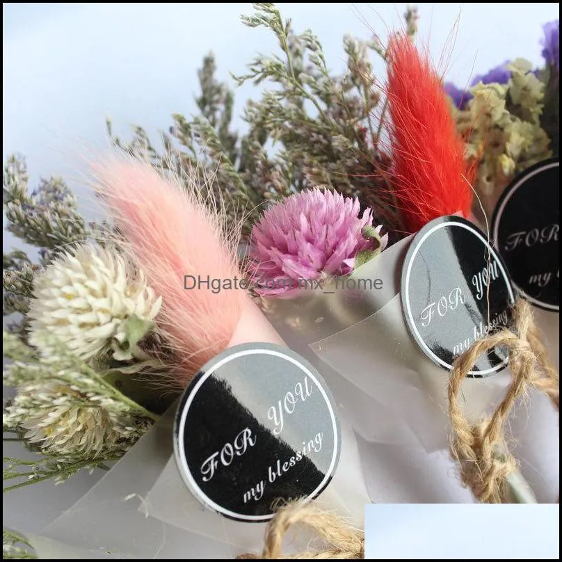 Decorative Flowers & Wreaths 1pc Dry Flower Mini Bouquet Artificial Crystal Grass For Valentine`s Day Gift Decor DIY Dried Pography