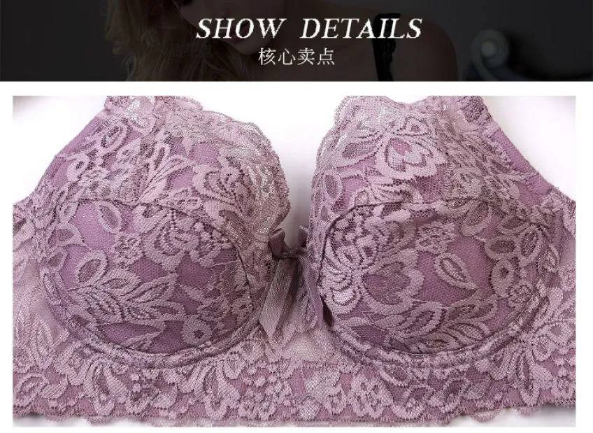 Adjustable Lace Push Up Bra For Women Full Cup, B/C/D Cup Sizes