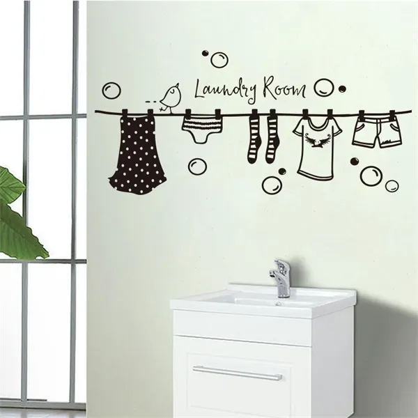 Laundry Wall Art Vinyl Decal | Laundry Room Decor Sticker, Removable ...