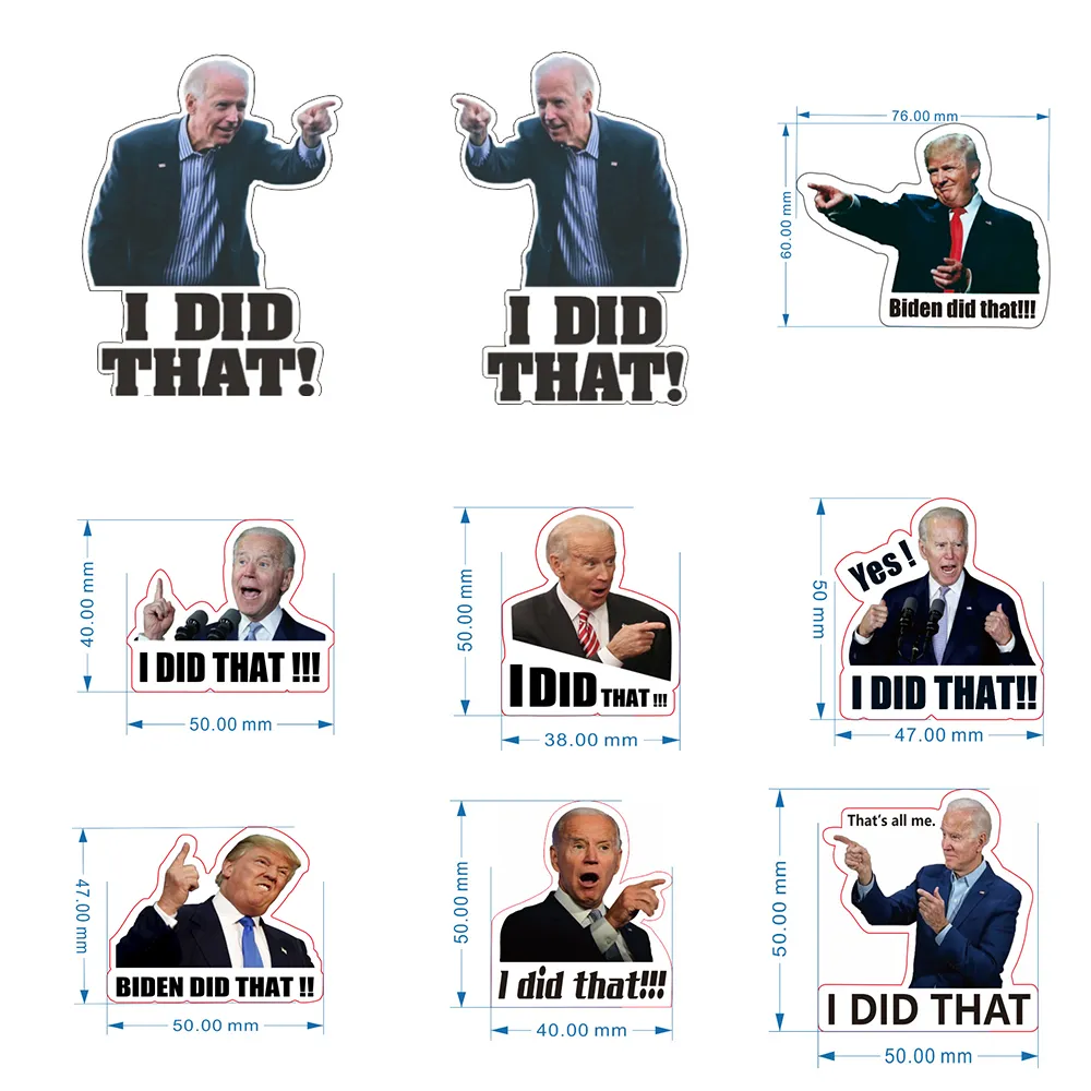 100 stks Biden Ik deed dat de presidentiële campagne sticker Joe Biden Funny Stickers Party Gunst W-01370