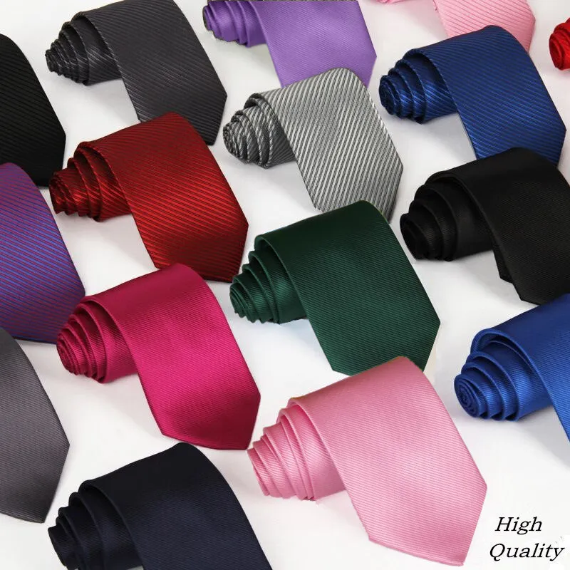 20 Style Brand Cravatta in poliestere per uomo Solid Black Corbatas 8 Cm Gravata Slim Evento sociale verde Abito da sposa Lotto