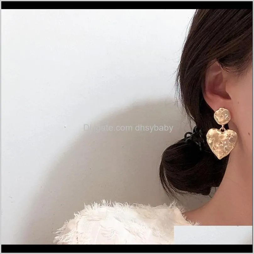 fashion punk style gold color stars drop earring vintage korean party love heart earring statement earrings for women