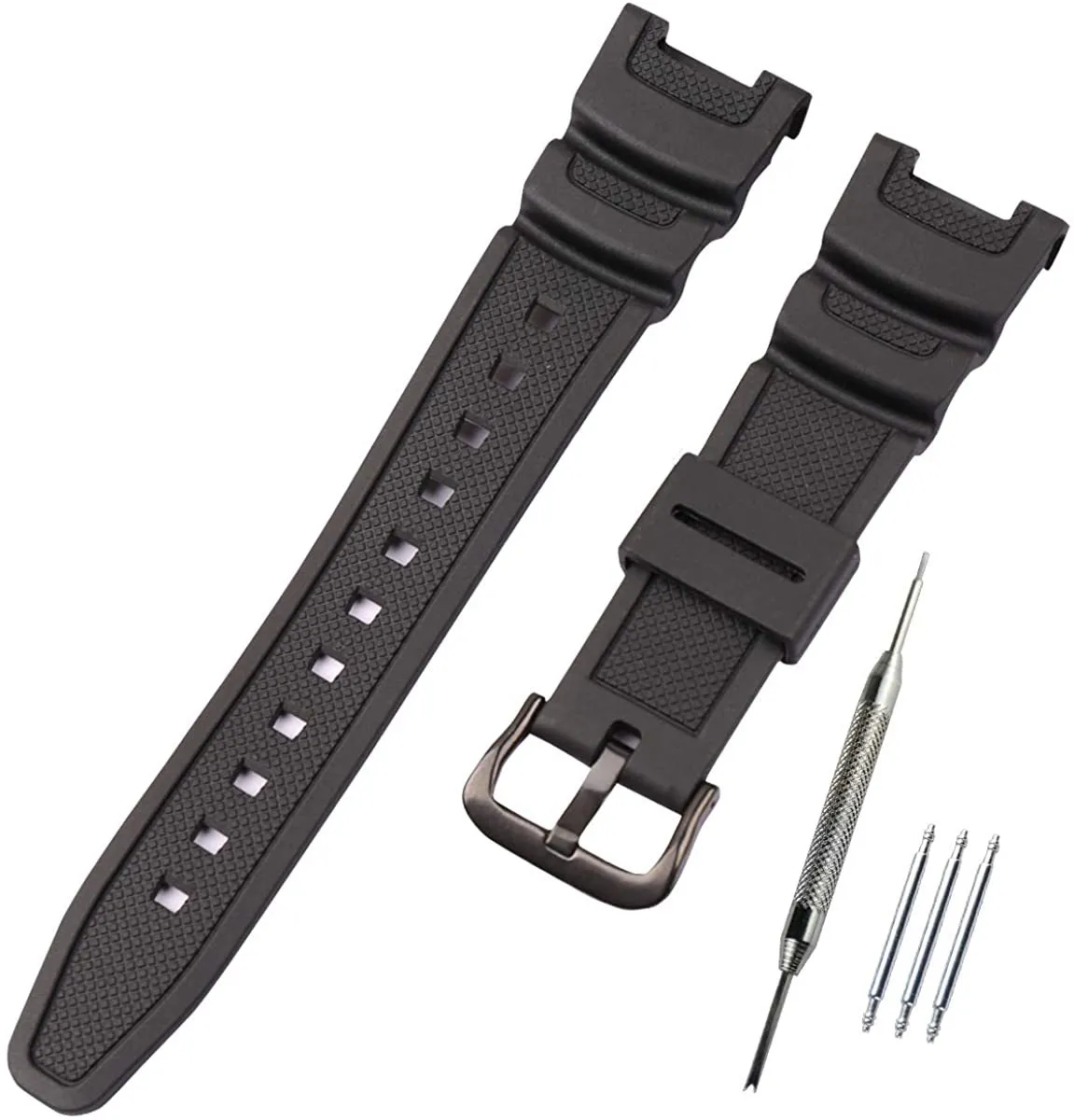 Resin Mens Pin Spänne Tillbehör för Casio SGW-100 Vattentät Sportband Armband Watch Bands