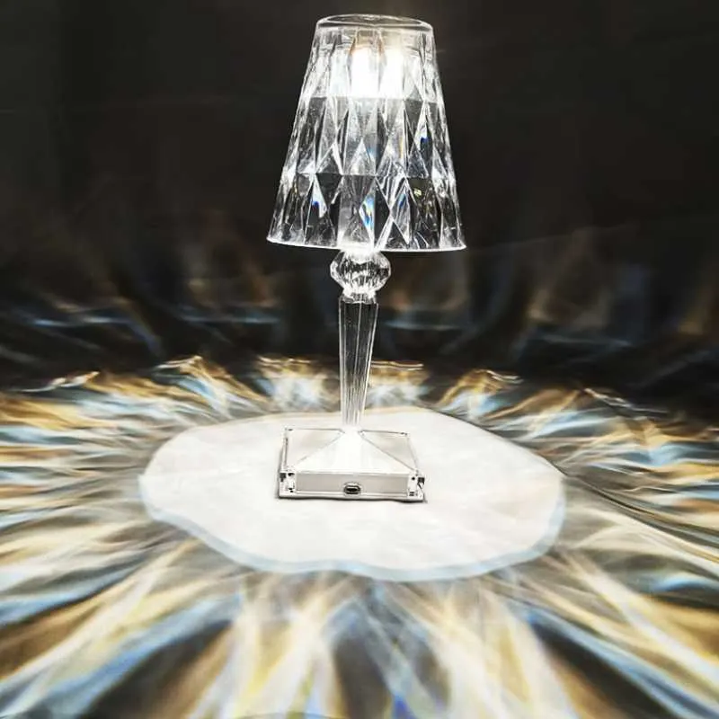 Romantic Night LED Rechargeable Crystal Table Lamp With Diamond Crystal  Projection, Touch Sensor, USB Charging Ideal For Restaurant And Bar  Decoration From Zhenbanqao, $108.27