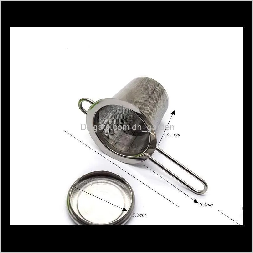 teapot tea strainer with cap stainless steel loose leaf tea infuser basket filter big with lid sn1597