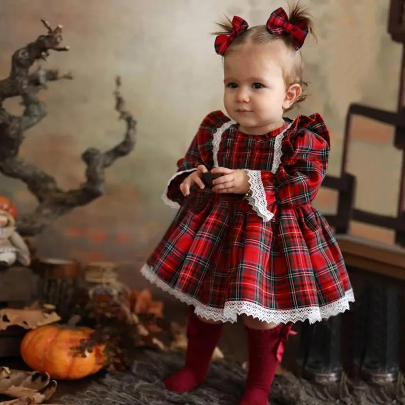 Girl's Dresses Christmas Dress For Baby Girl Year Costume Red Plaid Princess Party Evening Toddler Xmas Clothes