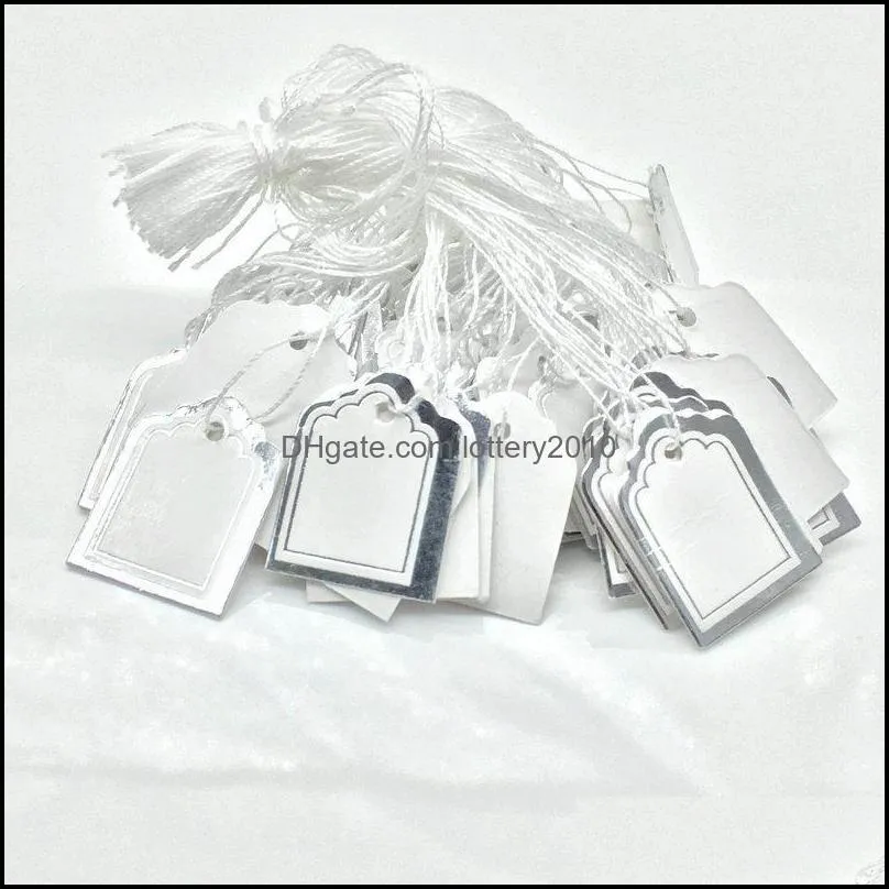 500 PCS price tag tie string display label tag 24x18mm chic Jewelry price tag