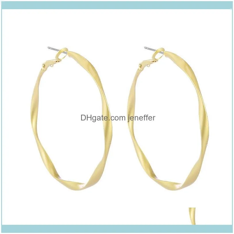 FactoryTF0B temperament female Spiral twist Korean wind Circle personality exaggerated simple Earrings ear buckle