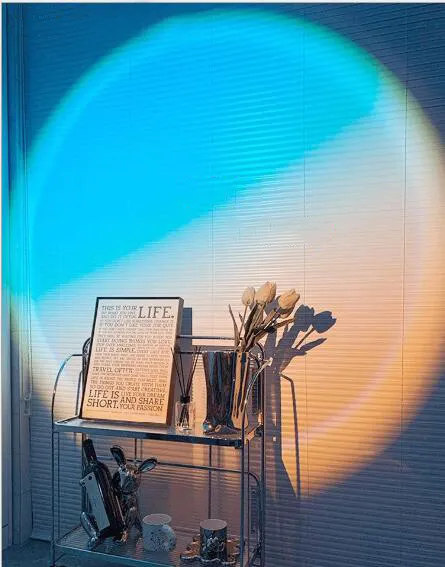 Coucher De Soleil Projecteur Lampe Veilleuses Rvb Arc En Ciel Atmosphère  Pour La Maison Chambre Café Fond Décoration Murale USB Lampe De Table Du  8,04 €