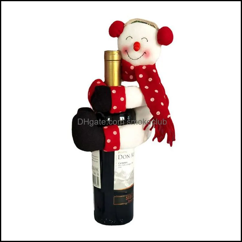 Chuangda New Wine Bottle Holding Santa Claus Towel Snowman Christmas Gift Decorations 67