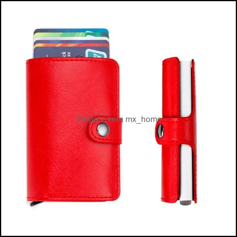 Mini Wallet with Automatic Slide Card Holder Credit Card Case Organizer Card Storage Bag Protector Men Wallets