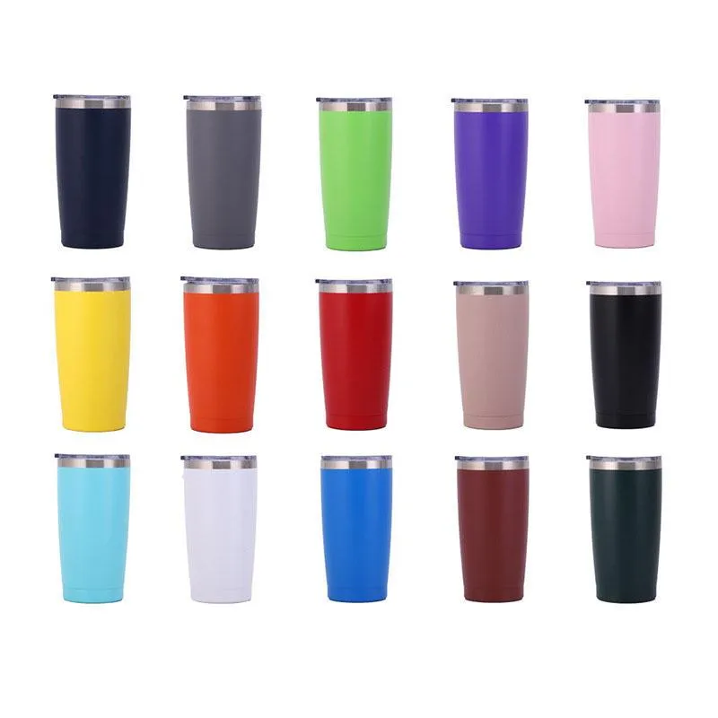 Mugs 20oz/600ml Reusable Tumblers Stainless Steel Car Cups Vacuum Insulated Double Wall Water Bottle Thermal Sublimation Cup ZL0399