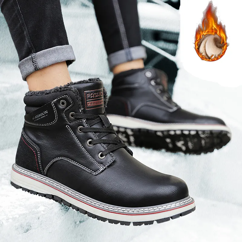 Winter 2022 Schuhe Plüsch Outdoor Schnee Boot Ferse Mode Warm Halten Luxus Stiefel Männer Nicht-schlupf Knöchel Botas