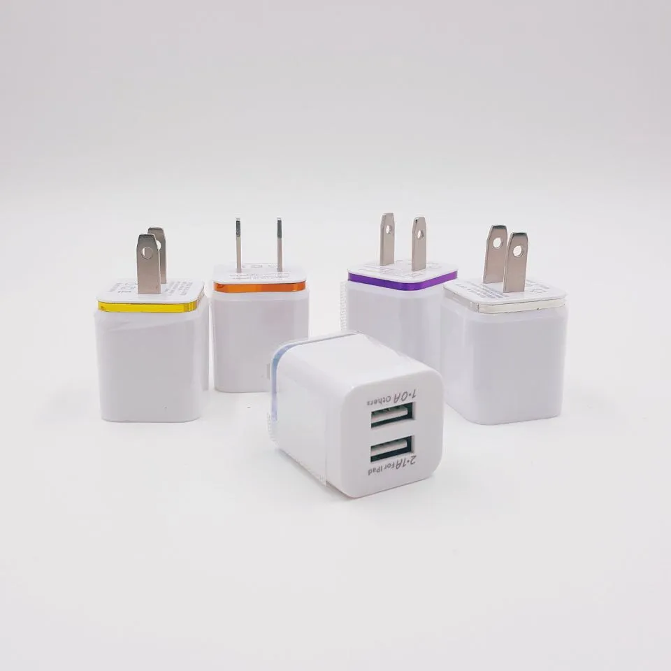 المزدوج USB شاحنات الحائط المعدنية الولايات المتحدة التوصيل 2.1A AC محول الطاقة 2 منفذ لهواوي فون سامسونج LG