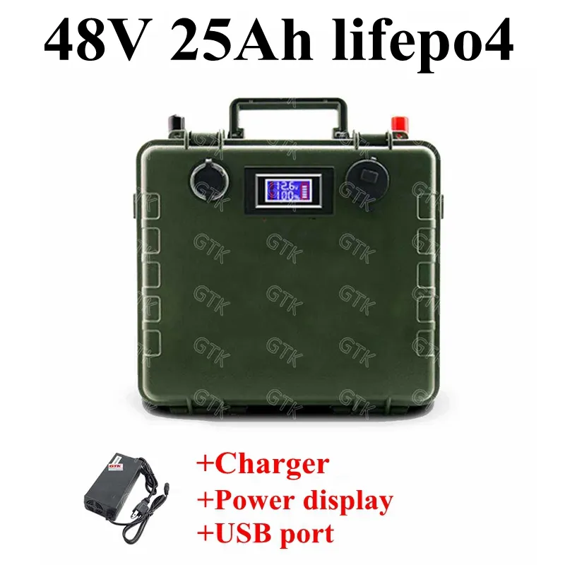 48V 25AH LifePo4 Litowe akumulator z BMS dla robotów RV System energii słonecznej E SCOTER MOTOCYCL+5A