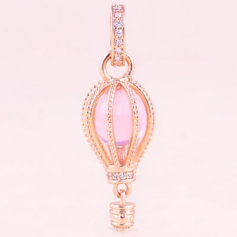 Аутентичные Pandora Rose Gold Clarms Игристые розовые горячие воздушные шар шарм шарм подходит Европа стиль шариков для браслета изготовления ювелирных изделий 789434C01