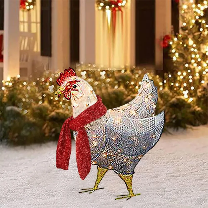 KOOPER Lot de 4 décorations de Noël solaires avec LED multicolore