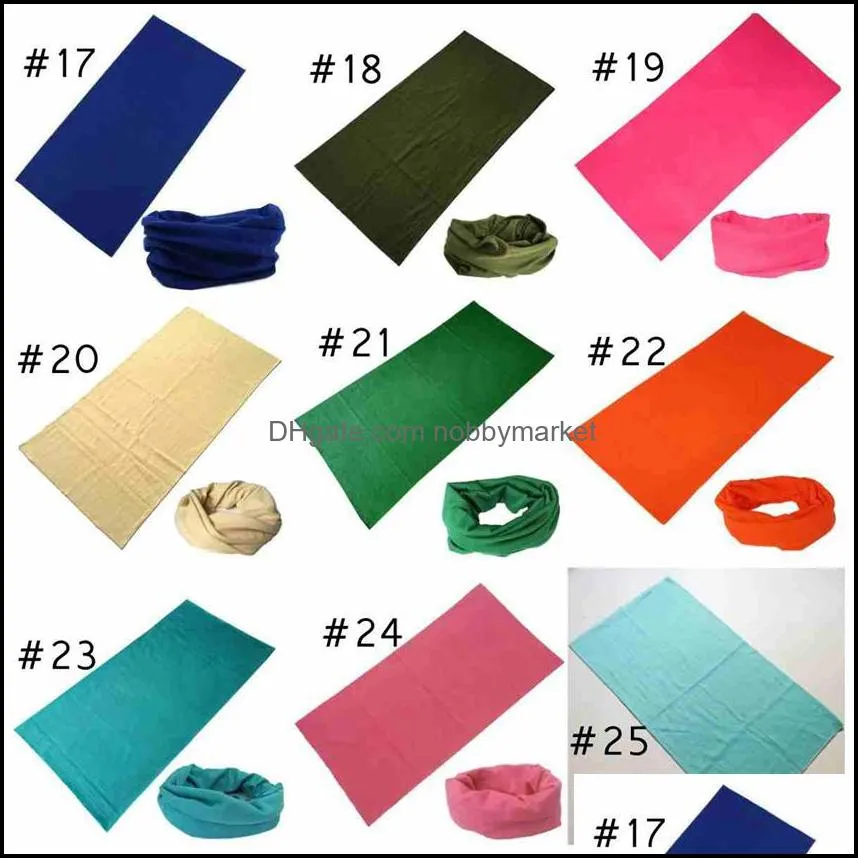 25 Colors Fashion Bandana Face Mask Outdoor Sports Headband Turban Wristband Headscarf Neck Gaiter Magic Scarves Cycling Bandanas