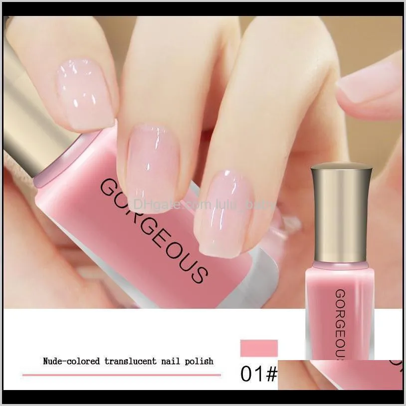 Nagellack subtransparent gel￩ genomskinlig lack snabbt torrt lack 10 ml godis naken f￤rg milj￶skydd n2jmx qkw0v