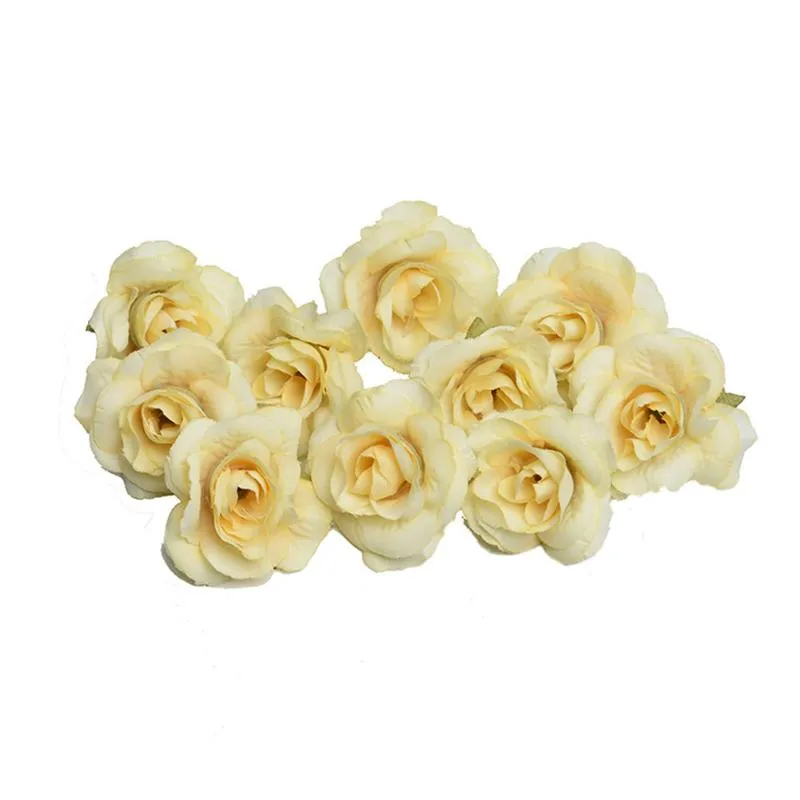 Decorative Flowers & Wreaths 50pcs Cloth Lightweight Craft Artificial Flower Head Mini Wedding Decoration Portable Reusable Fake Rose DIY Fl