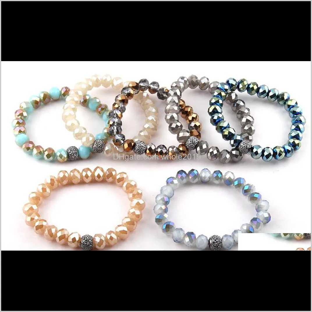  shipping energy bracelets made beautiful mix color glass bracelet 10mm 10pc different color/lot1