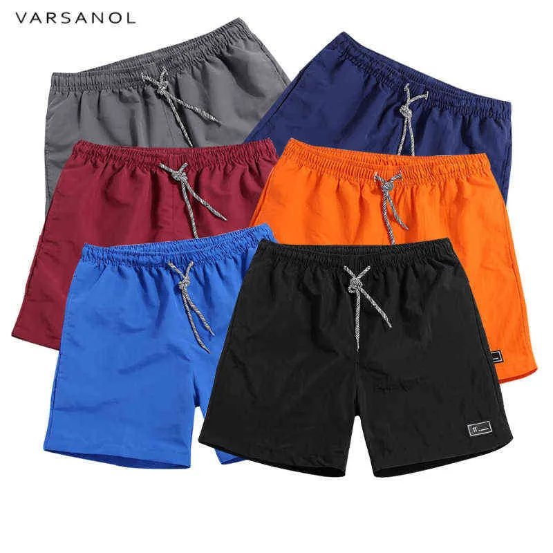 8 farben strand männer shorts casual polyester kompression männlich shorts sommer solide atmungsaktive elastische taille shorts mann kleidung y220305