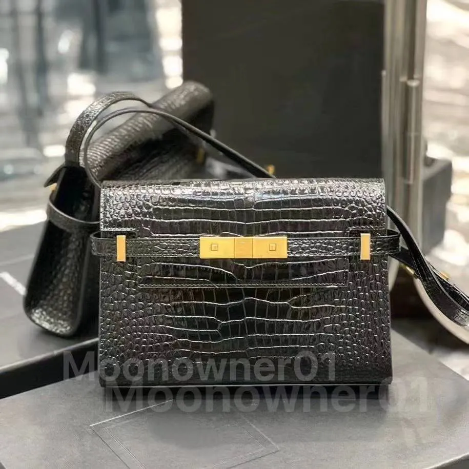 Torebki torba na ramię luksusowa torba lamparta mini totes Dicky0750 Letters Half Moon Alligator Krokodyl Kobiet Projektanci Bags Crossbody Hurt