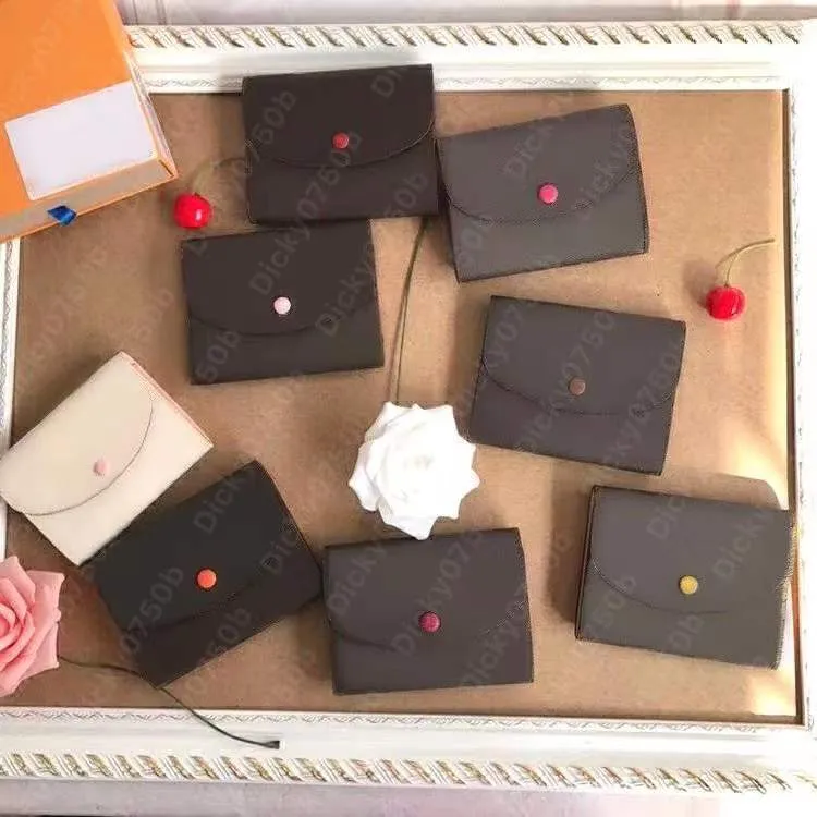 designer plånböcker speciell canvas korthållare klassisk kort plånbok för kvinnor clutch Modelåda dam företag myntväska brun blomma Högkvalitativ plånbok rosalie