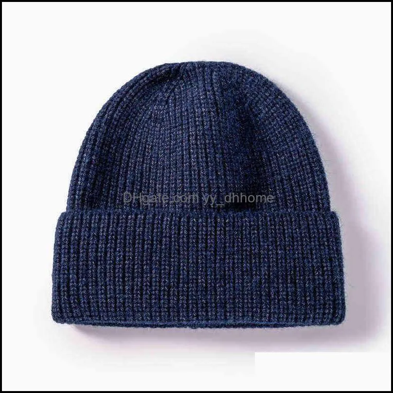 VISROVER18 colors Autumn winter Solid color acrylic beanies for man and woman acrylic unisexWarm cap Casual High Quality 211228