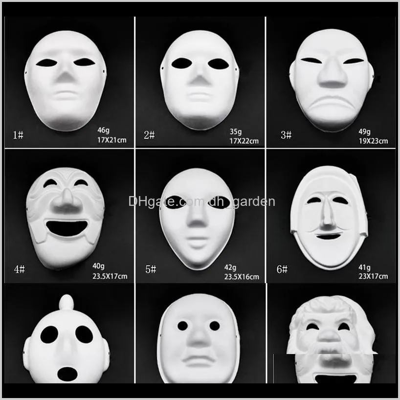 makeup dance white masks embryo mould diy painting handmade mask pulp animal halloween festival party masks white paper face mask dbc