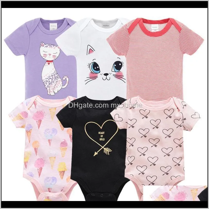 newborn baby cotton rompers 30+ short sleeve solid cartoon unicorn letter stripe printed jumpsuit onesies girls outfits 0-1t