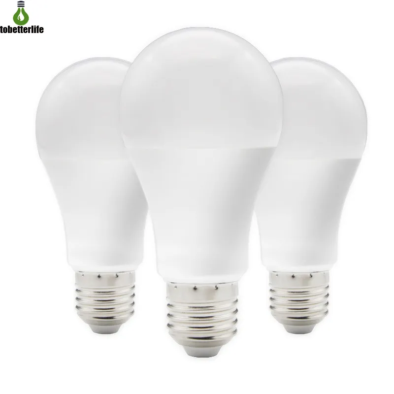 Lampadina LED E27 con copertura in plastica Lampada globo in alluminio 3W/5W/7W/9W/12W/15W/18W Bianco caldo/Bianco freddo 85-265V