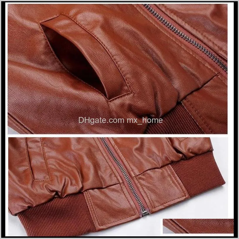 2021 new hot sale boys pu leather jackets big boy casual coats spring autumn kids zipper outwear black/brown 100-160cm retail