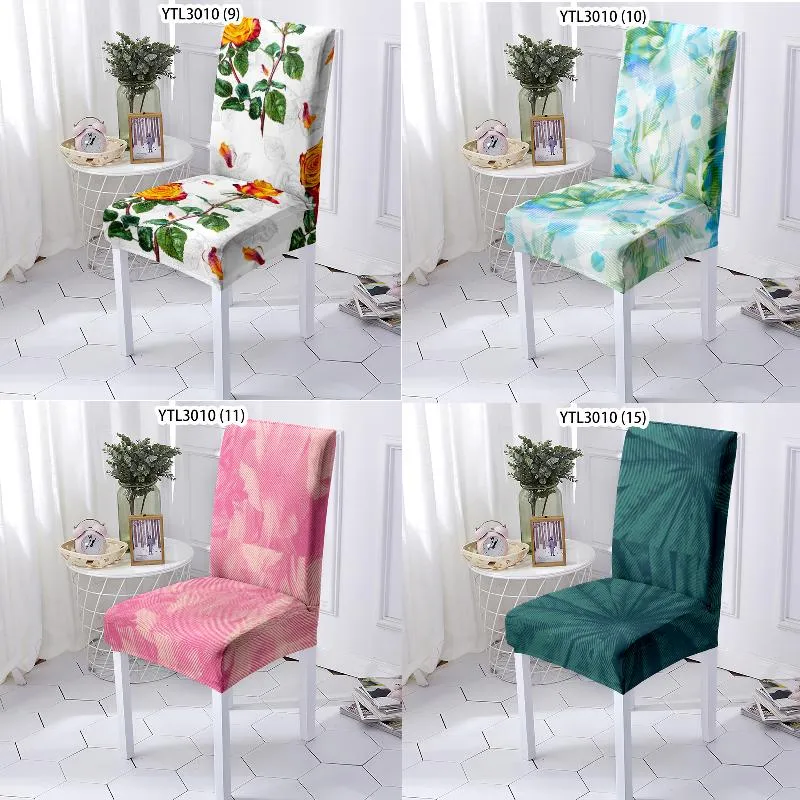 Cobre Capas Pintadas Flores Cozinha Elf Natal Decoração Recliner Cobertura Spandex Dinning Mesa mesa