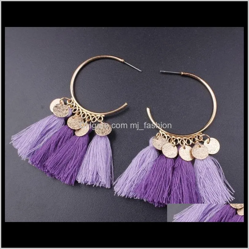 statement tassel earrings gold color round drop earrings for women wedding long fringed earrings jewelry gift ps0624