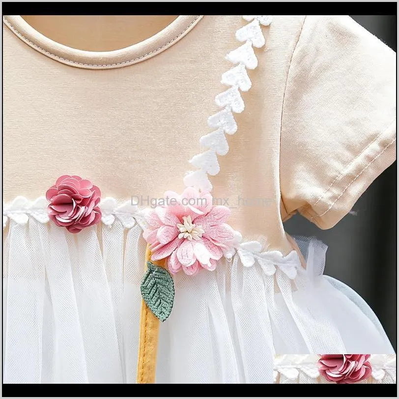 2021 new newborn girl will see short-sleeve clothes for baby girls princess birthday party d3fr