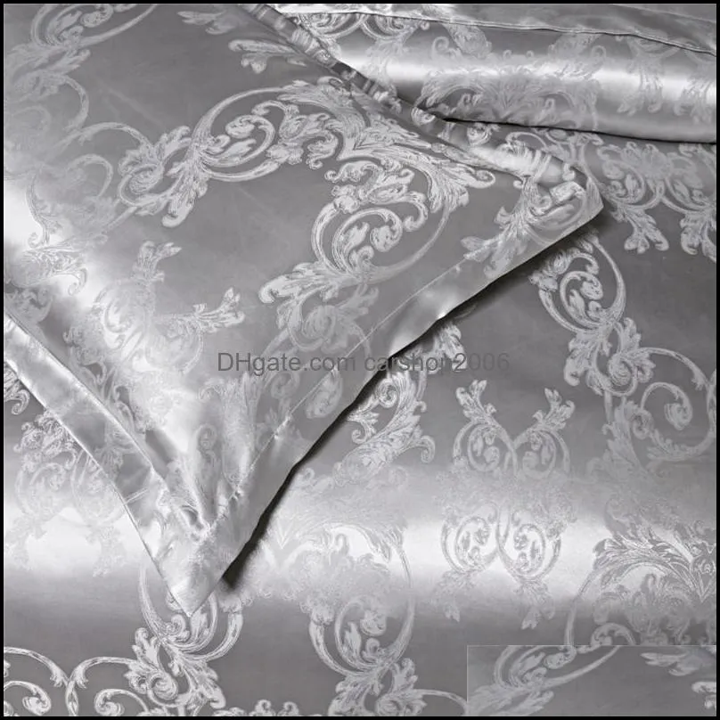 Luxury Bedding Set Claroom Jacquard Duvet Cover Silk Bed Linens King Queen High Quality Comforter Cover