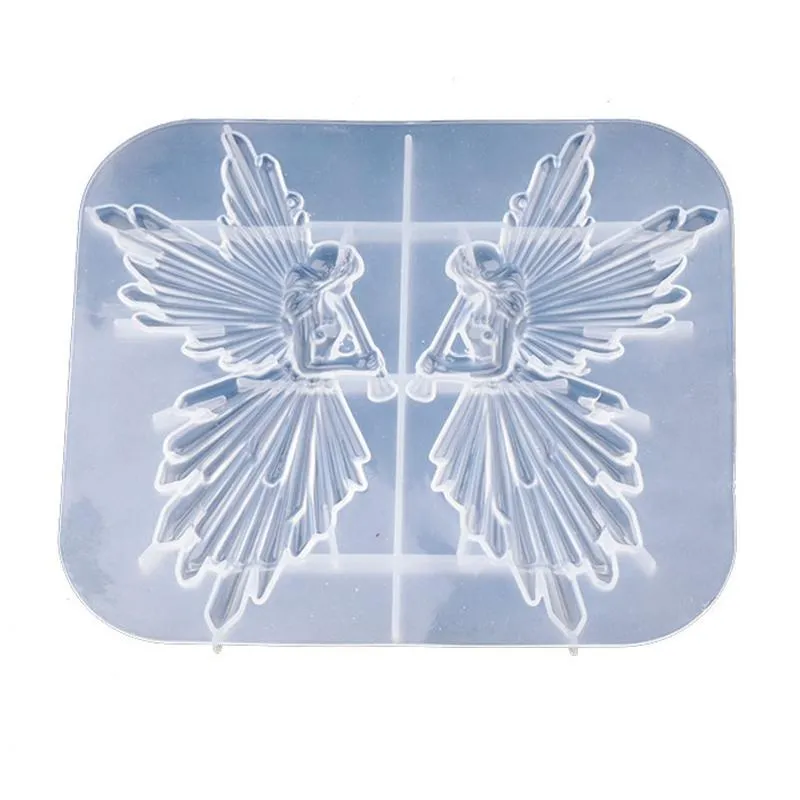 Ferramentas de pastelaria de cozimento Menina com flauta epóxi resina moldes DIY anjo gesso silicone molde artesanal artesanais ferramenta de jóias