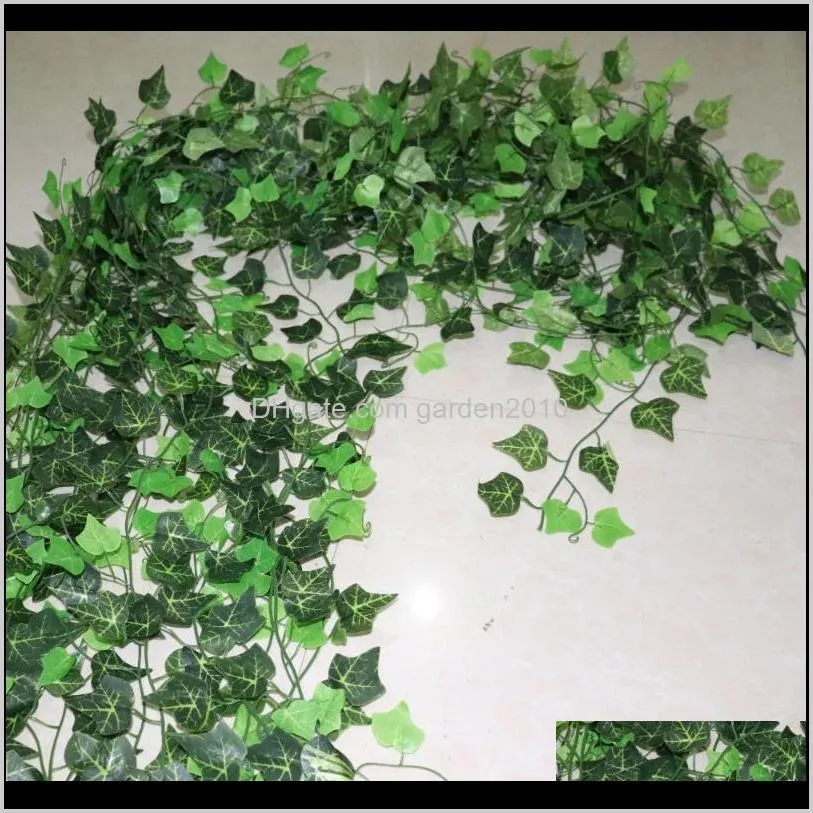 leaf 1pcs 2.4m home decor artificial ivy leaf garland plants vine fake foliage flowers creeper green ivy wreath garden decor