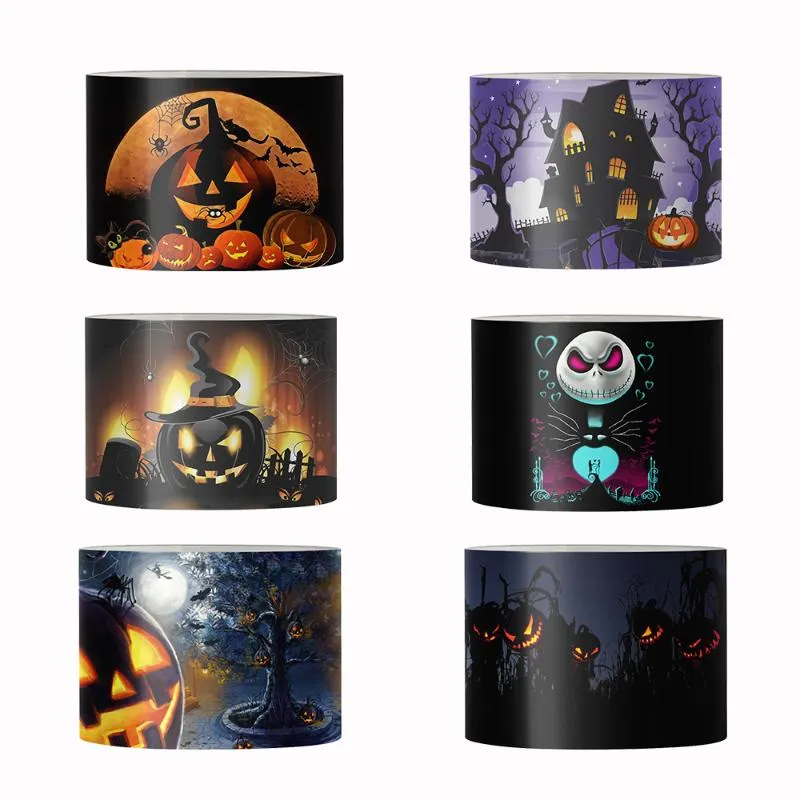 Lamp Covers & Shades Happy Halloween Pumpkin Print Black Large Drum Halloweentown Castle Lampshade For Table Modren Style Abat Jour