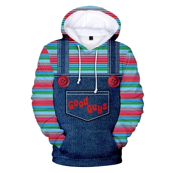 Nieuwigheid Good Guys Chucky 3D Hoodie Mannen / Dames Herfst Mode Cool Sweatshirts Hoody Print Good Guys Chucky Hoodies voor Tiener Girls G0909