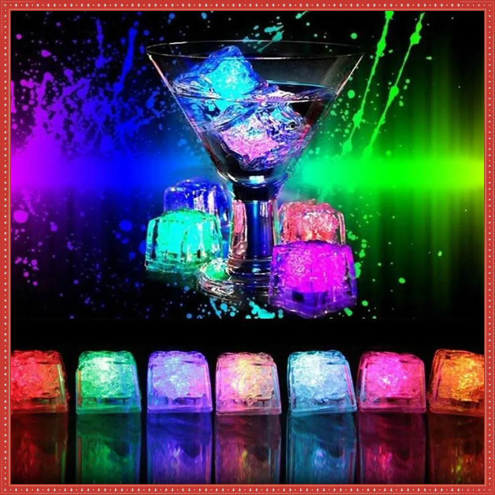 2021 Led Lights Polychrome Flash Party Lights LED Glowing Ice Cubes Blinking Flashing Decor Light Up Bar Club Wedding Wholesale 591