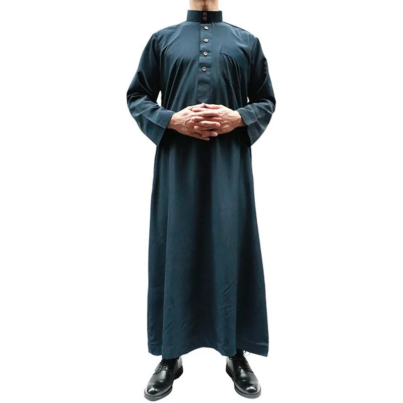 エスニック服イスラム教アバヤ男性イスラム教徒のドレスカフンパキスタンサウジアラビア長袖ローパスマスカリンスカフターンローブアバヤスロパ