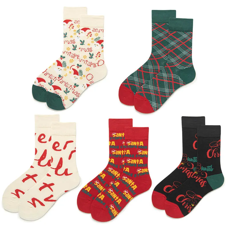 Christmas Socks Breathable Cotton Crew Funny Novelty Sock for Men Women Gifts