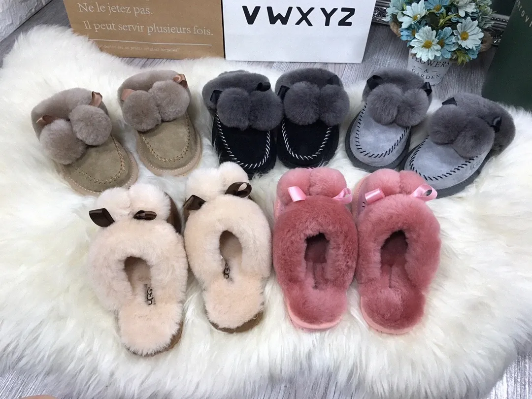 New Sandals Winter Indoor Fur Slippers House Full Furry Soft Fluffy men Plush Platform Flats Heel Luxury Designer womens wgg Shoes Casual Ladies