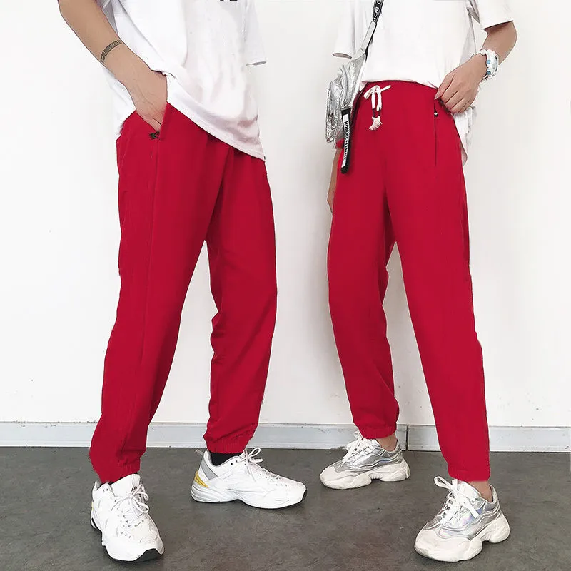 Men`s Pants Joggers casual trousers Classic Elastic Waist Hip-hop UNISEX Fashion Sweatpants Stripes Panalled Pencil Jogger Asian size S-2XL 