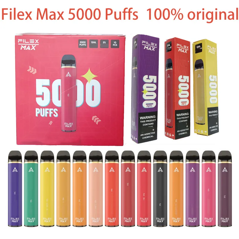 Puffs Vape 5000 Puff Bars Disposable Vapes E Cigarette Filex Max 12ml