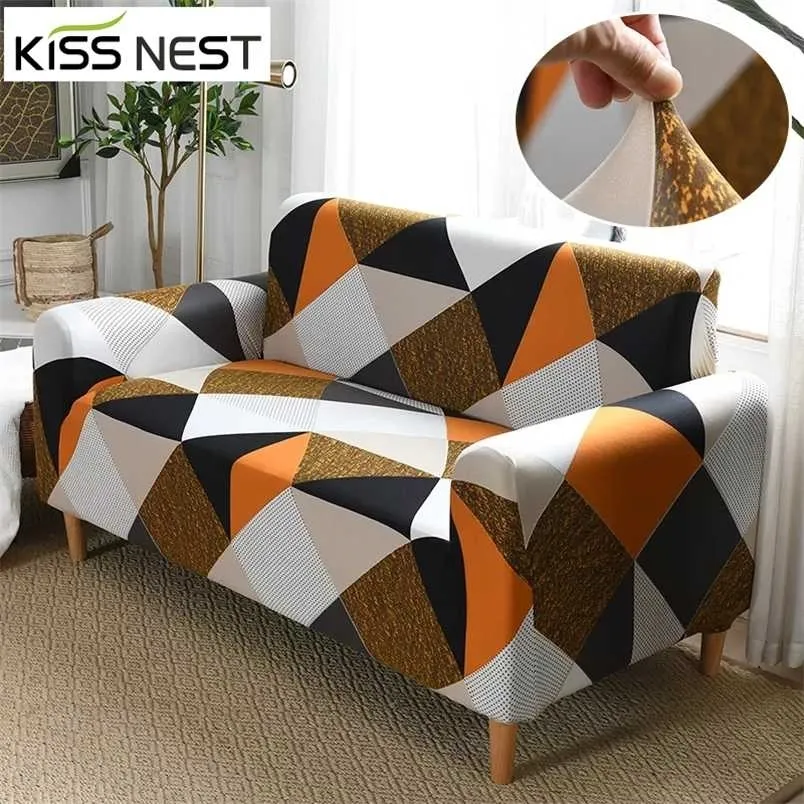 Stretch Sofa Cover Elastic Spandex Slipcovers 1 2 3 4 Seater for Living Room Sectional L Shape Corner Couches Need 2 Piece 211207