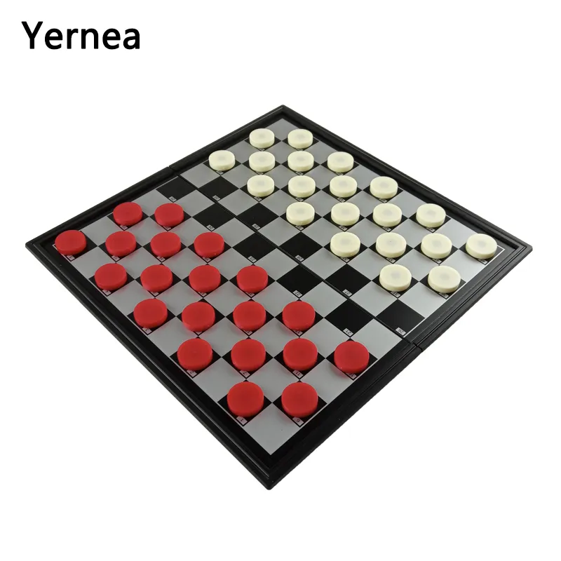 Dama Gioco Scacchiera Set Dama Magnetica di Alta Qualità Scacchiera Pieghevole 25*25 CM Scacchiera 40 Pezzi di Dama