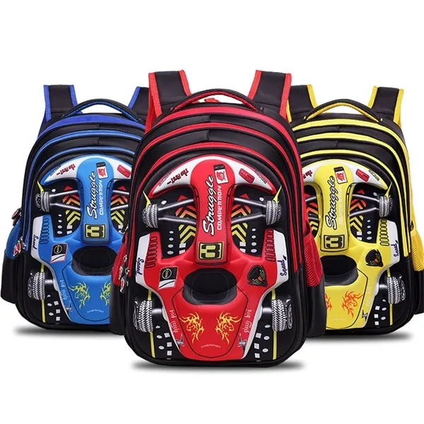 Cartton 3D гоночный автомобиль мальчик девочка детя дети детский сад детская сумка школа сумка Bagpack подросток школьные сумки детей студент рюкзаки x0529
